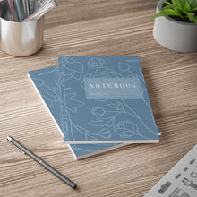 Load image into Gallery viewer, Blue Floral Softcover Notebook